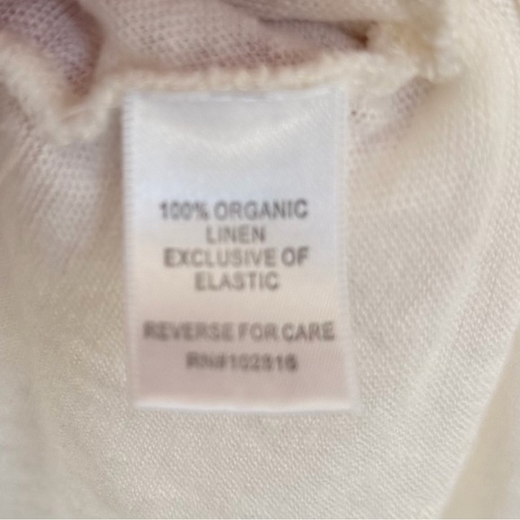 Garnet Hill linen top. Size Large, white. Excellent condition. - Picture 3 of 4